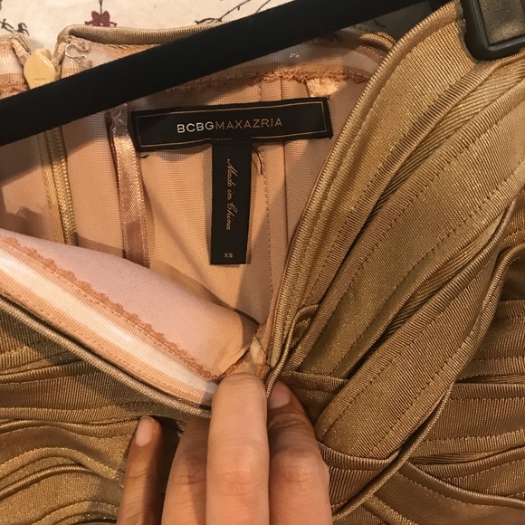 BCBG Gold Bandage Dress - Picture 3 of 3
